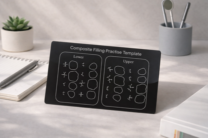 Composite Resin Filling Practice Boards: Anatomical Models for Study and Skill Development in Three Sizes.