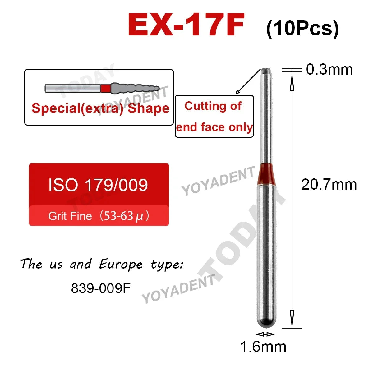 End-Cutting Diamond Bur 10pcs