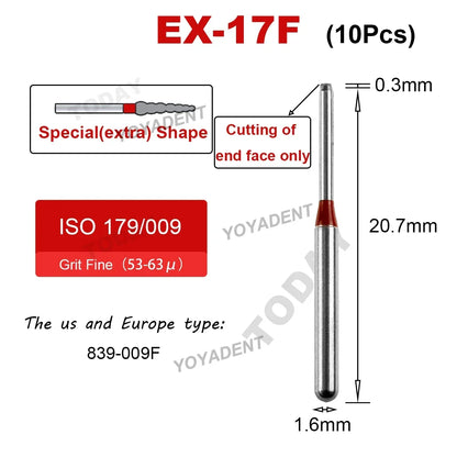 End-Cutting Diamond Bur 10pcs