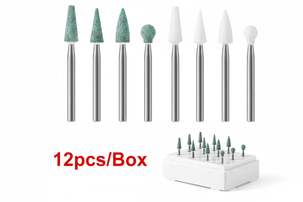 Stone Grinder White/Green Polishing Burs