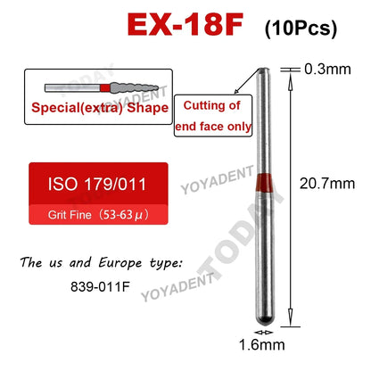 End-Cutting Diamond Bur 10pcs