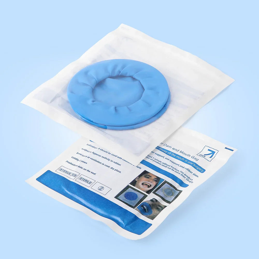 Set of 10 Oral Cheek Rubber Barrier Openers in White/Blue